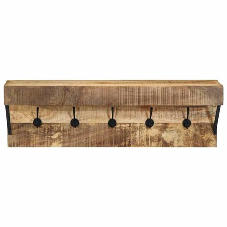 Kapstok met plank Bruin 73 x 19 x 23 cm Massief mangohout 4
