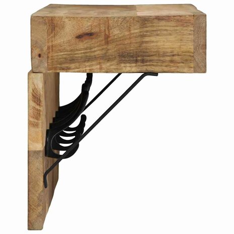 Kapstok met plank Bruin 73 x 19 x 23 cm Massief mangohout 5