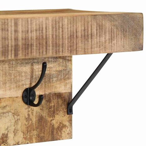 Kapstok met plank Bruin 73 x 19 x 23 cm Massief mangohout 8