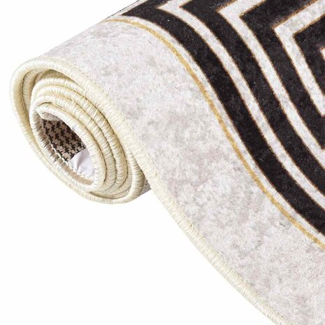 Vloerkleed wasbaar anti-slip 120x180 cm lichtbeige 4