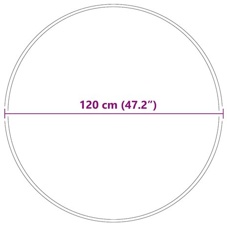 Antislip Shaggy Tapijt Bruin 120 x 120 cm PP 9