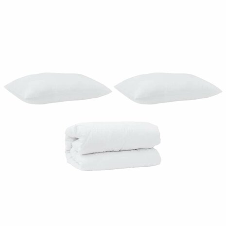 Dekbed met Kussen Anders 2 pcs Wit 155 x 220 cm Microfibre 2