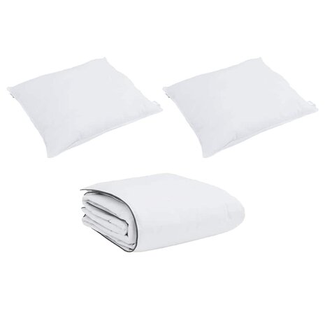All-season dekbed met kussen 2 pcs Wit 135 x 200 cm Microfibre 2