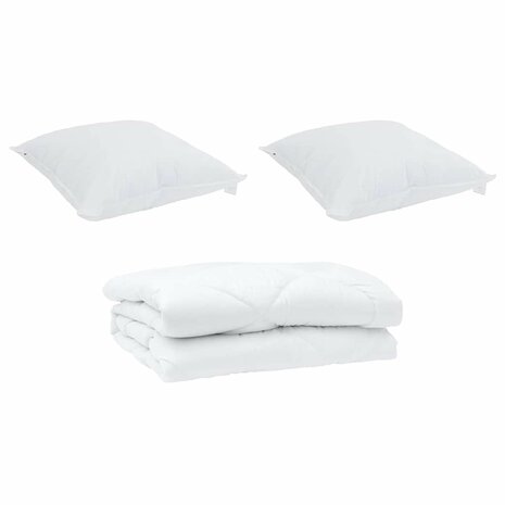 Dekbed met kussen 3 pcs Wit 200 x 200 cm Microfibre 2
