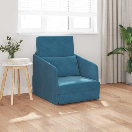 Slaapbank Blauw 65 x 80 x 83 cm Fluweel 1