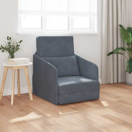 Slaapbank Donkergrijs 65 x 80 x 83 cm Fluweel 1