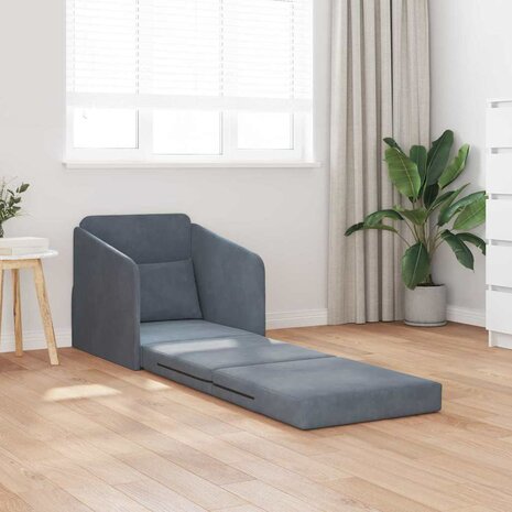 Slaapbank Donkergrijs 65 x 80 x 83 cm Fluweel 3