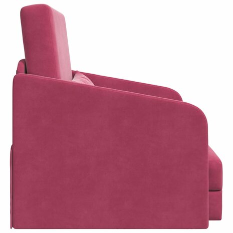 Slaapbank Wijnrood 65 x 80 x 83 cm Fluweel 6
