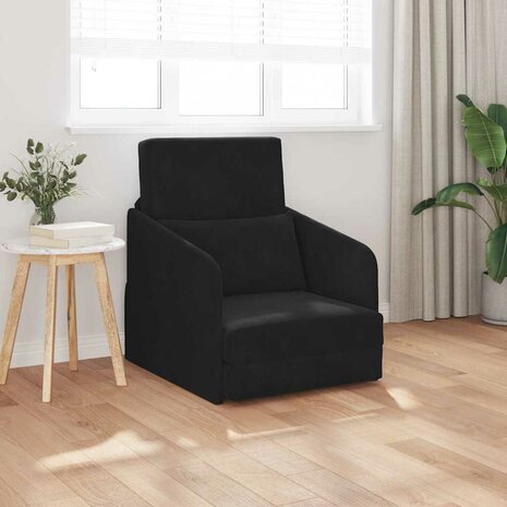 Slaapbank Zwart 65 x 80 x 83 cm Fluweel 1