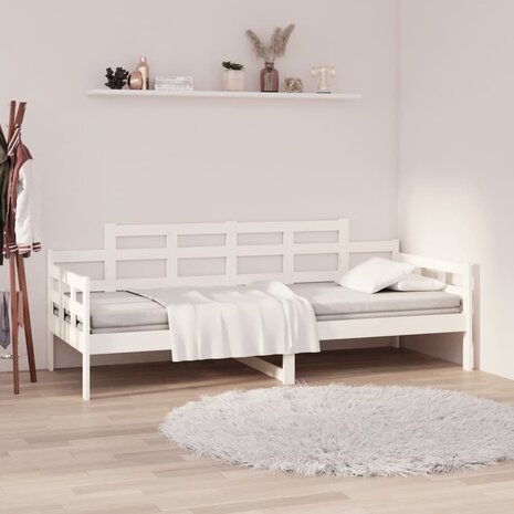 Slaapbank massief grenenhout wit 80x200 cm 1
