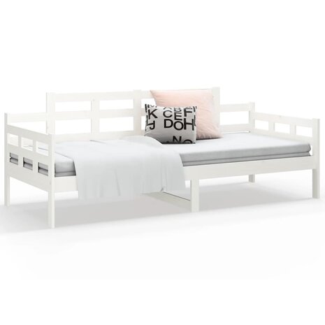 Slaapbank massief grenenhout wit 80x200 cm 7