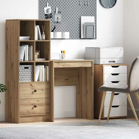 Bureau artisanaal eikenkleurig 60 x 40 x 76 cm Bewerkt hout 1