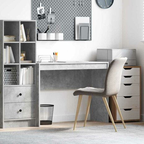 Bureau Betongrijs 100 x 40 x 76 cm Bewerkt hout 1
