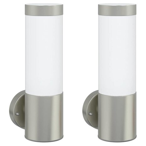 Buitenwandlampen 2 pcs Zilver 12 x 7.5 x 27 cm Roestvrij staal 2