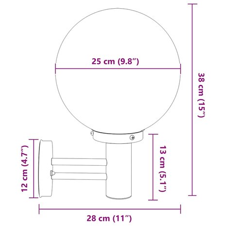 Buitenwandlampen 2 pcs Zilver 28 x 25 x 38 cm Roestvrij staal 9