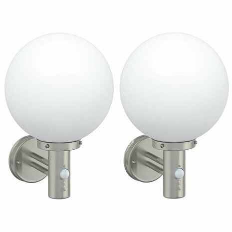 Buitenwandlampen 2 pcs Zilver 28 x 25 x 38 cm Roestvrij staal 1