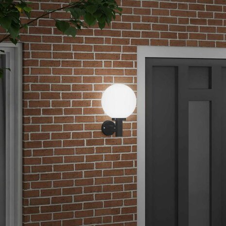 Buiten Wandlamp Zwart 28 x 25 x 38 cm Roestvrij staal 3