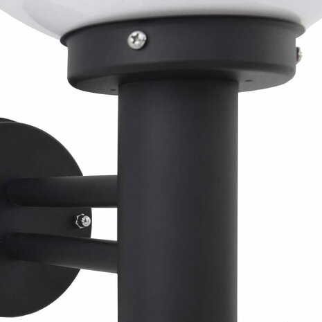 Buiten Wandlamp Zwart 28 x 25 x 38 cm Roestvrij staal 8