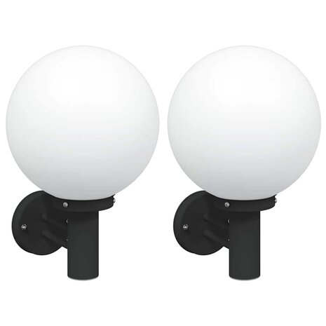 Buitenwandlampen 2 pcs Zwart 28 x 25 x 38 cm Roestvrij staal 2