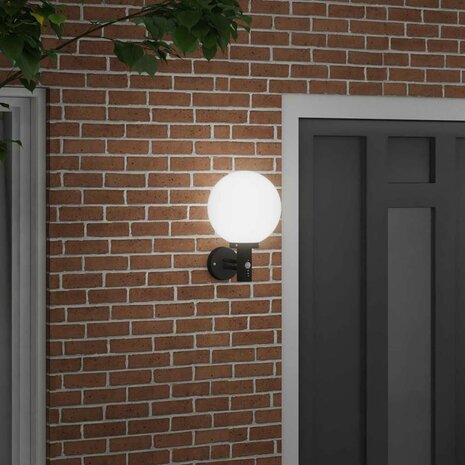 Buiten Wandlamp Zwart 28 x 25 x 38 cm Roestvrij staal 3