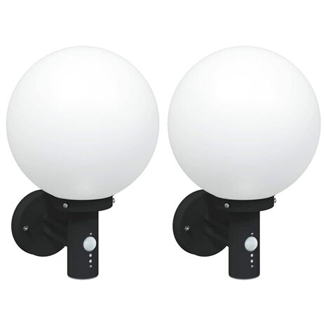 Buitenwandlampen 2 pcs Zwart 28 x 25 x 38 cm Roestvrij staal 2