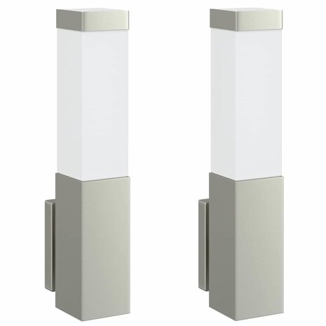 Buitenwandlampen 2 pcs Zilver 10.5 x 6 x 35 cm Roestvrij staal 2