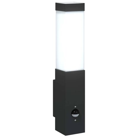 Buitenwandlamp Zwart 10.5 x 6 x 35 cm Roestvrij staal 9