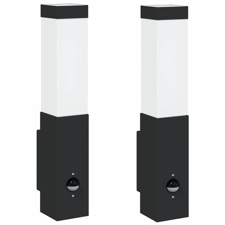Buitenwandlampen 2 pcs Zwart 10.5 x 6 x 35 cm Roestvrij staal 2