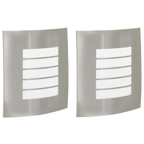 Buitenwandlampen 2 pcs Zilver 23.5 x 10.5 x 26 cm 2