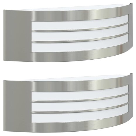 Buitenwandlampen 2 pcs Zilver 32 x 10 x 10 cm Roestvrij staal 2
