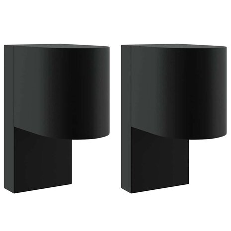 Buitenwandlampen 2 pcs Zwart 12 x 7 x 15 cm Roestvrij staal 2