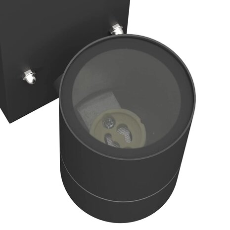 Buitenwandlampen 2 pcs Zwart 6.5 x 10.5 x 16 cm Roestvrij staal 9