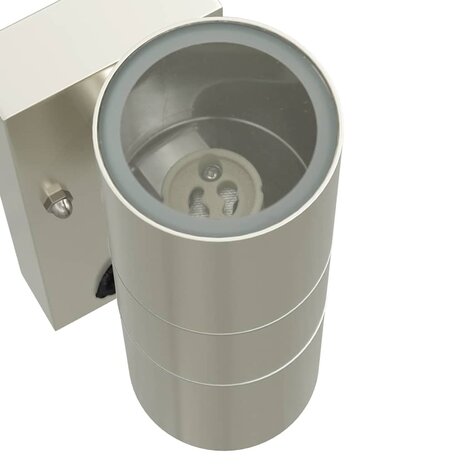 Buitenwandlampen 2 pcs Zilver 7 x 10 x 22 cm Roestvrij staal 8