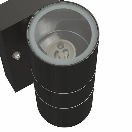 Buitenwandlamp Zwart 7 x 10 x 22 cm Roestvrij staal 7