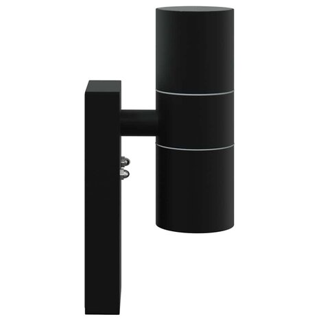 Buitenwandlampen 2 pcs Zwart 7 x 10 x 22 cm Roestvrij staal 6