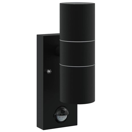 Buitenwandlamp Zwart 7 x 10 x 22 cm Roestvrij staal 2