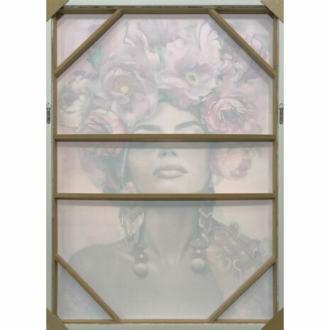 Schilderij Home ESPRIT Roze Blommor Fluweel Shabby Chic 103 x 4,5 x 143 cm 4
