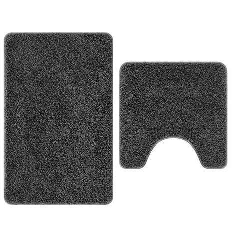 Badmat 2 pcs Donkergrijs 50 x 50 cm Polypropyleen 2