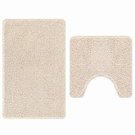 Badmat 2 pcs Crème 50 x 50 cm Polypropyleen 2
