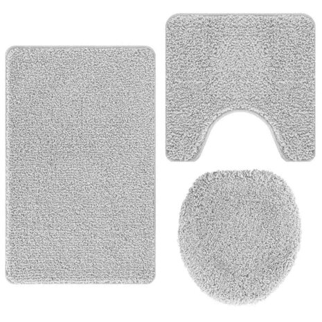 Antislip Badmat Set 3 pcs Grijs 50 x 50 cm PP 2