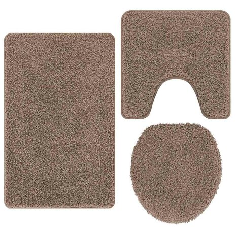 Antislip Badmat Set 3 pcs Bruin 50 x 50 cm PP 2