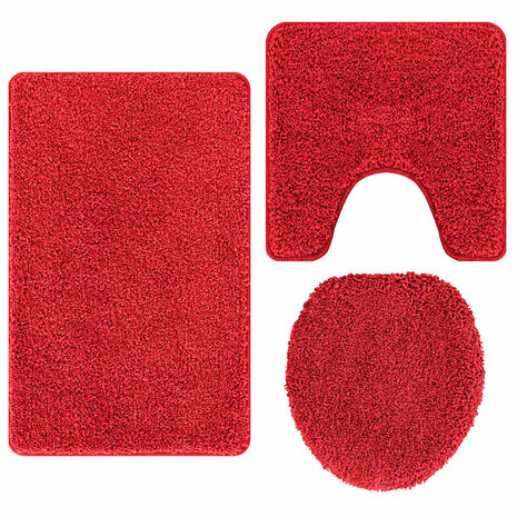 Antislip Badmat Set 3 pcs Rood 50 x 50 cm PP 2