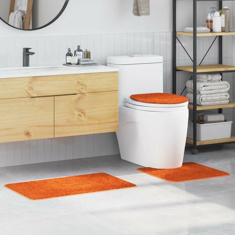 Antislip Badmat Set 3 pcs Oranje 50 x 50 cm PP 1