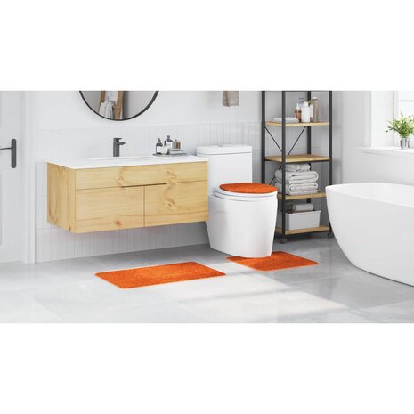 Antislip Badmat Set 3 pcs Oranje 50 x 50 cm PP 4