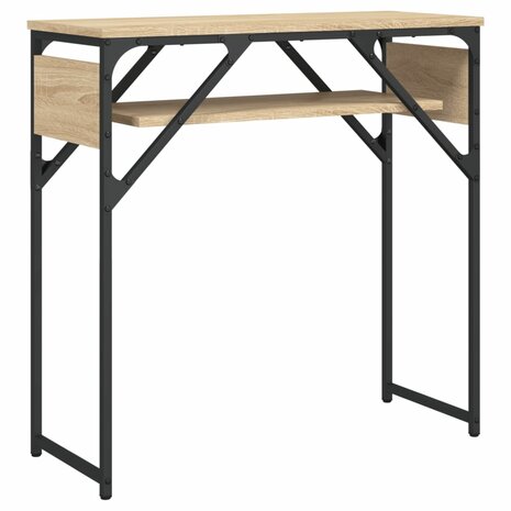 Wandtafel met schap 75x30x75 cm bewerkt hout sonoma eikenkleur 2