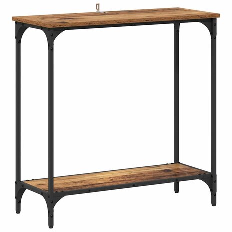 Wandtafel met plank Oud hout 75 x 30.5 x 75 cm Bewerkt hout 2