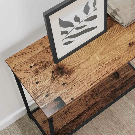 Wandtafel met plank Oud hout 75 x 30.5 x 75 cm Bewerkt hout 4