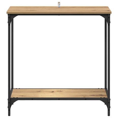 Wandtafel met plank artisanaal eikenkleurig 75 x 30.5 x 75 cm 5