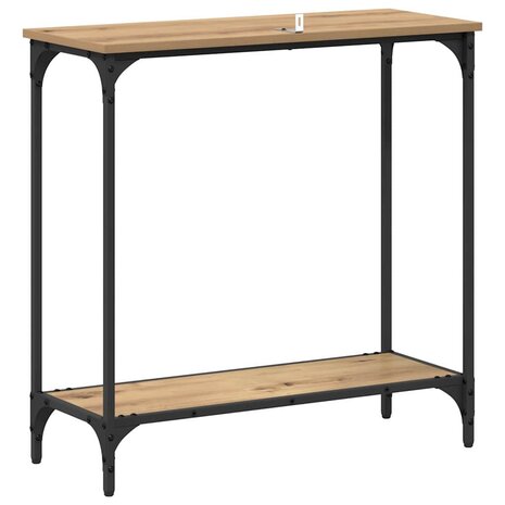 Wandtafel met plank artisanaal eikenkleurig 75 x 30.5 x 75 cm 7