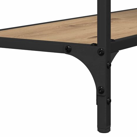 Wandtafel met plank artisanaal eikenkleurig 75 x 30.5 x 75 cm 8